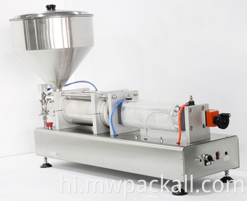 निर्यात मानक के साथ गर्म बिक्री वायवीय हाथ से संचालित जाम / क्रीम भरने की मशीन 50 मि.ली